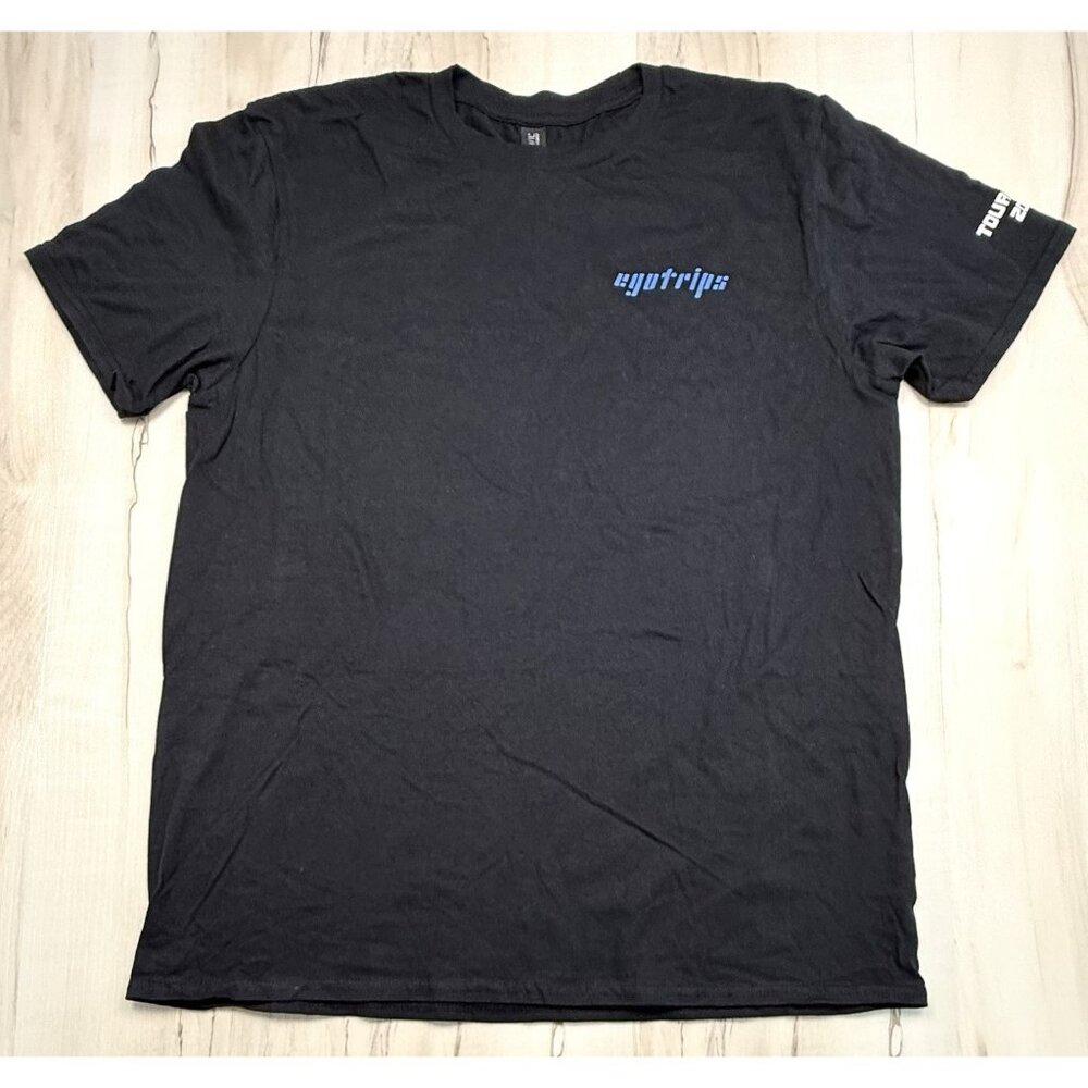 ANVIL Adult LARGE Egotrips TOUR CREW 2021 FOREIGNER Black S/S Cotton T-SHIRT EUC